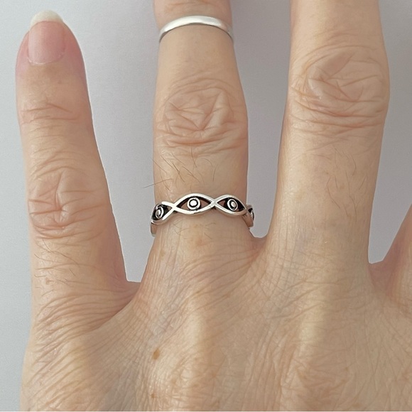 Sterling Silver Eternity All Seeing Eye Ring, Evil Eye Ring, Protection Rings - Picture 6 of 14
